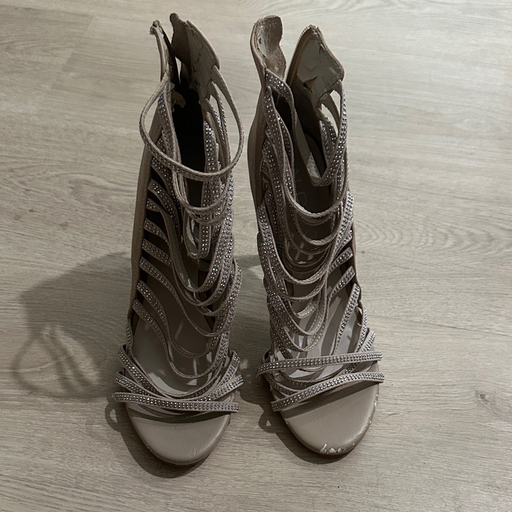 Aldo Strappy Beige Heels